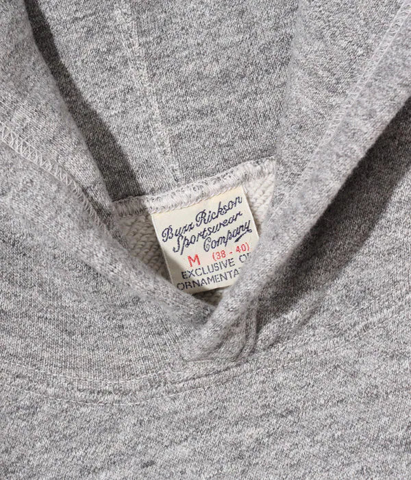 BR68914 Loopwheel Hooded Sweatshirt Heather Gray