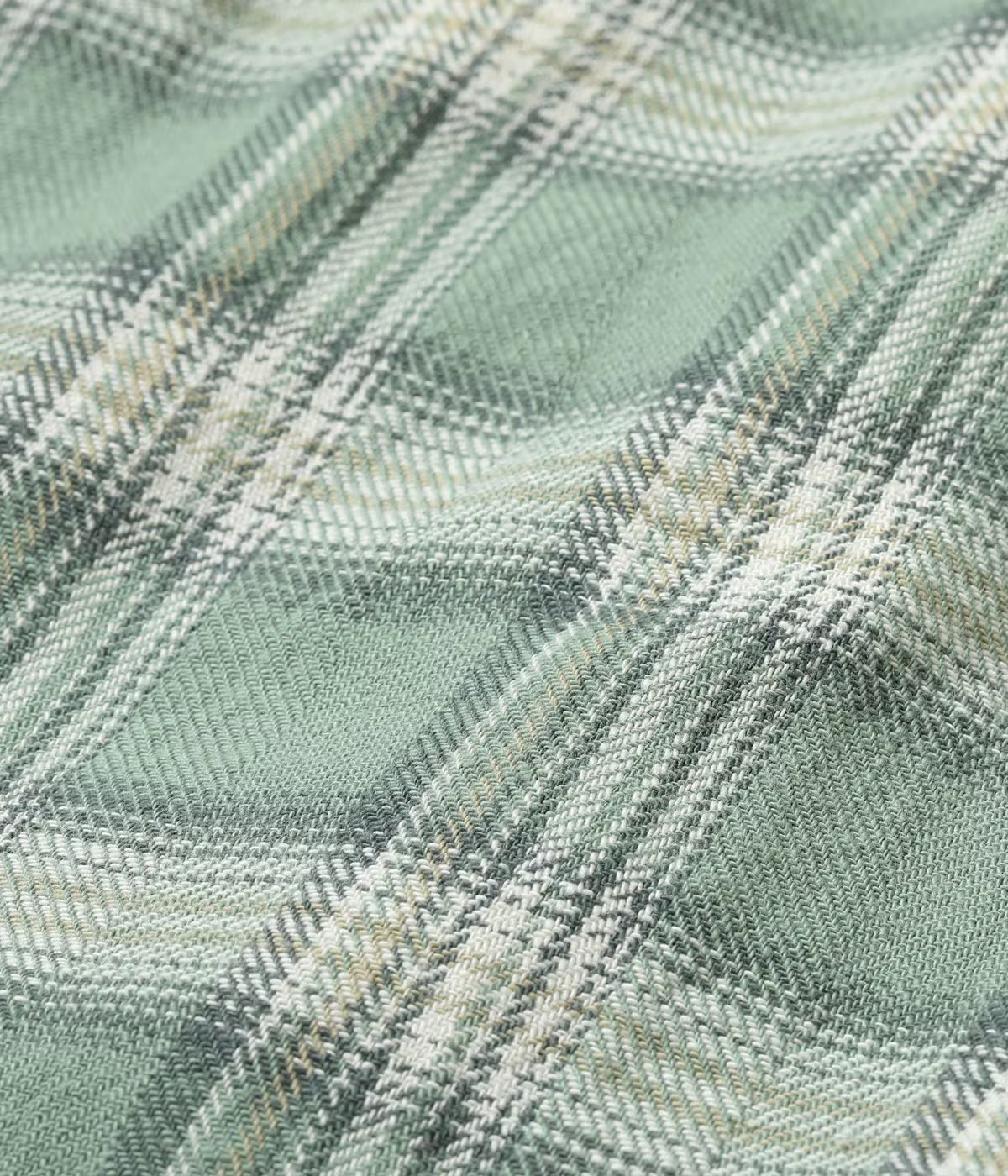SC29687 Washed Herringbone Check Western Shirt Green