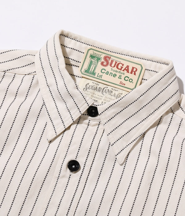 SC27076 8.5oz White Wabash Stripe Work Shirt