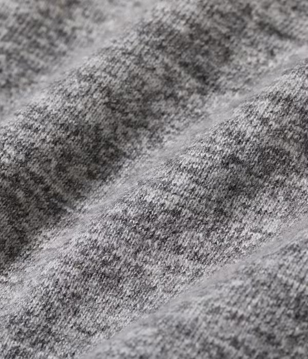 BR79192 Loopwheeled Slub Yarn S/S Henley Heather Gray