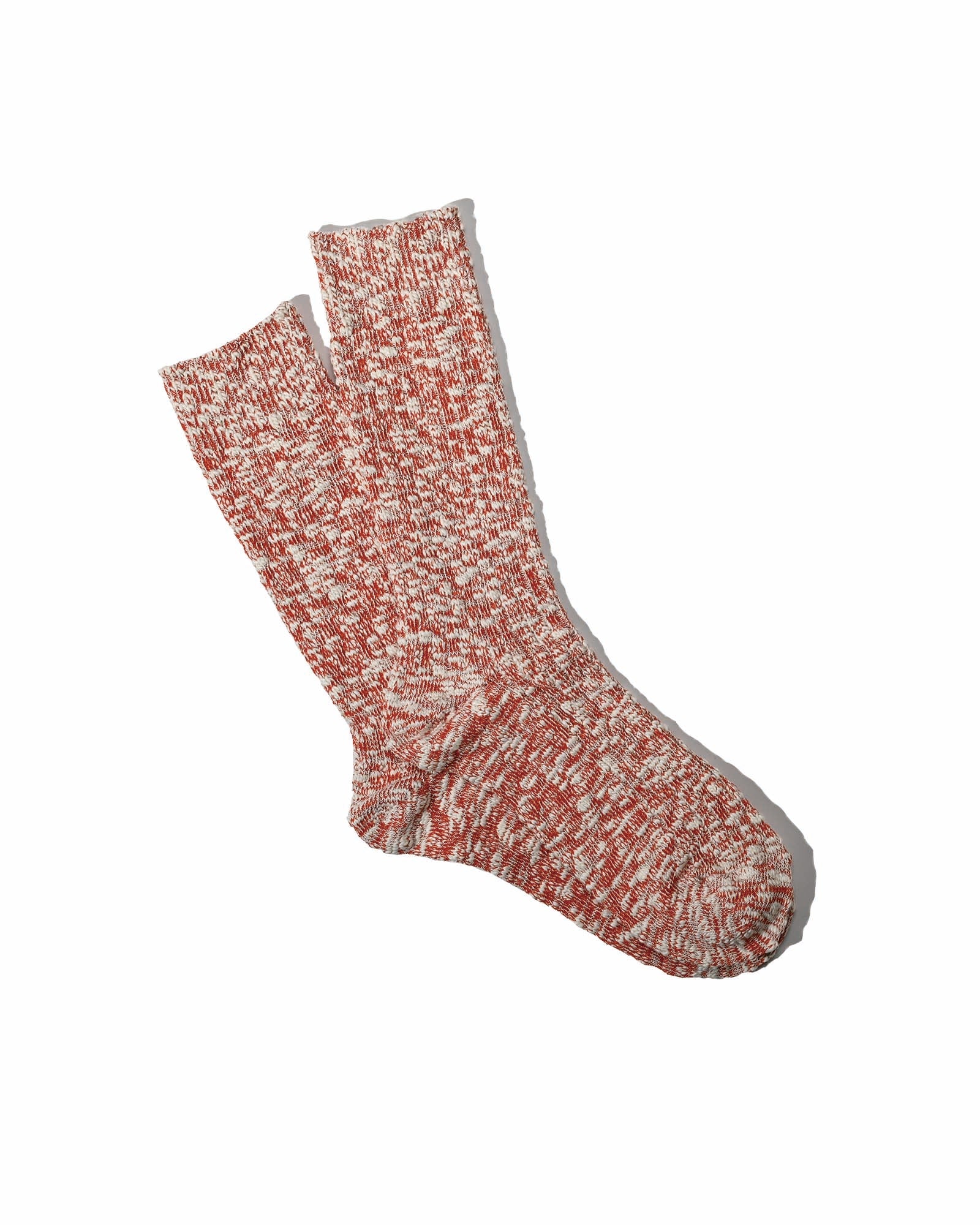 Anonymousism Light Slub Crew Sock Teracotta
