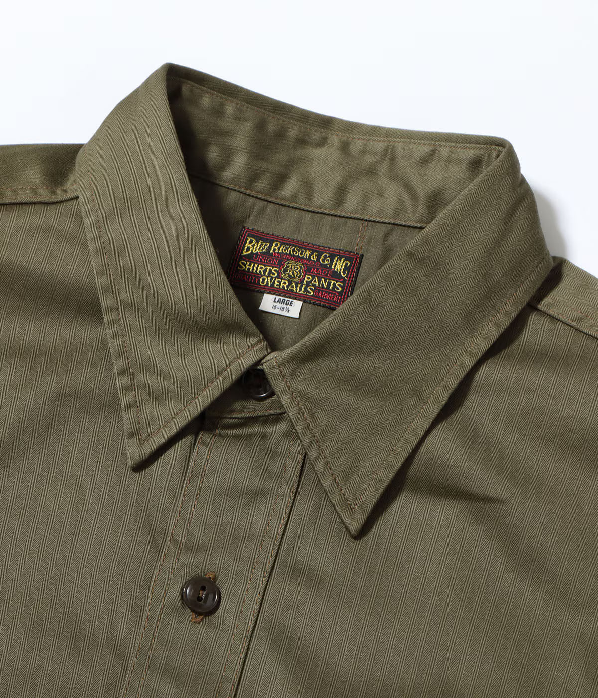 BR39730 Herringbone Short Sleeve Work Shirt Olive
