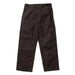 Dark brown wide-leg work pants laid flat on a light gray background.