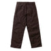 Dark brown cargo pants shown from the back, featuring a waistband, belt loops, and multiple utility pockets, laid flat on a light gray background.