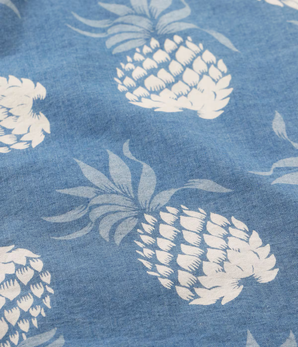 DK 39641 Duke Kahanamoku Indigo Cotton Hawaiian Shirt "Dukes Pineapple" Blue