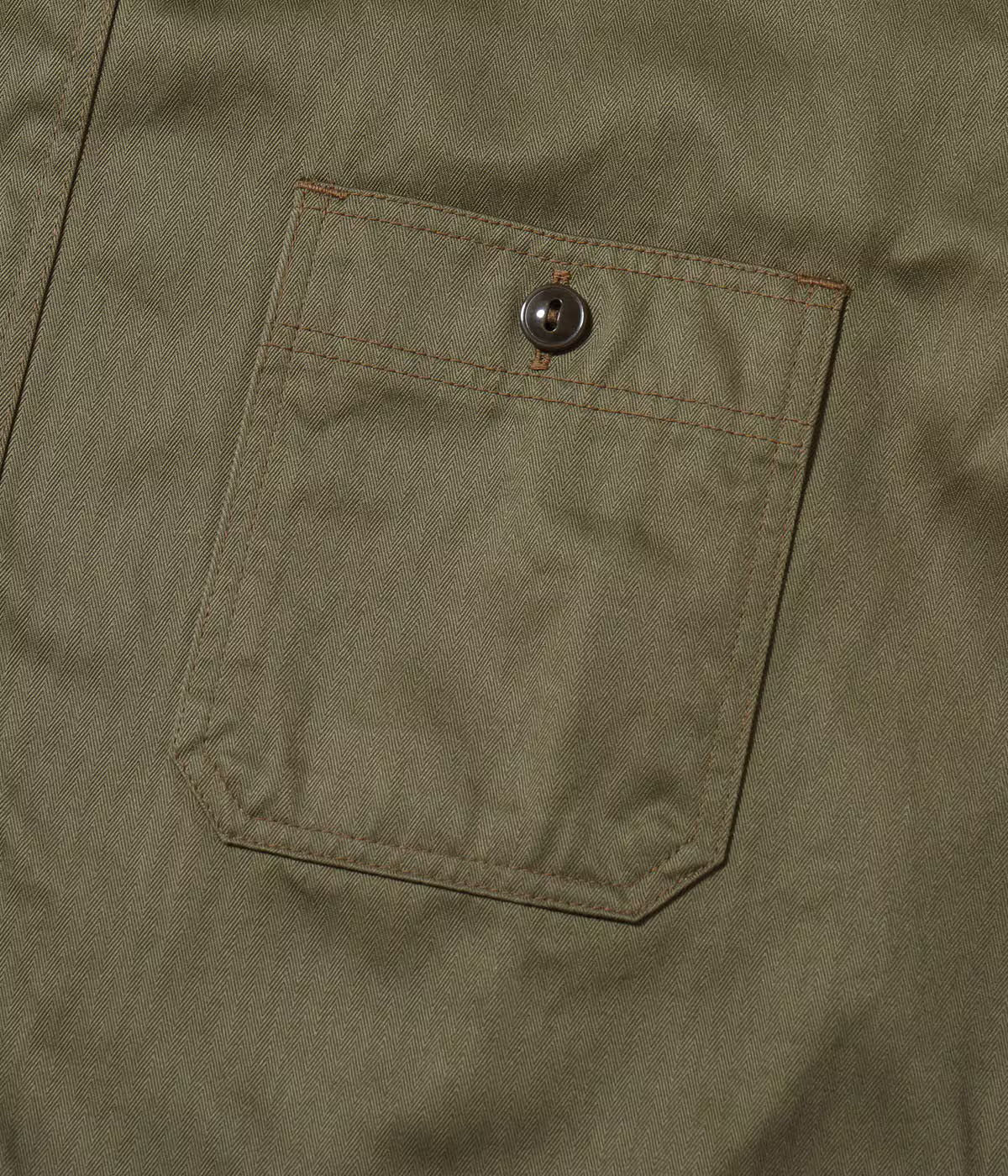 BR39730 Herringbone Short Sleeve Work Shirt Olive