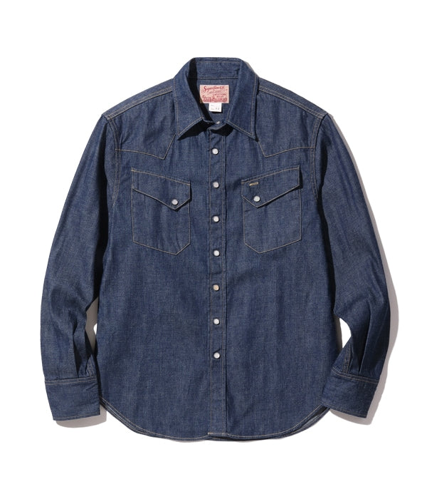 SC28190 9oz Blue Denim Western Shirt