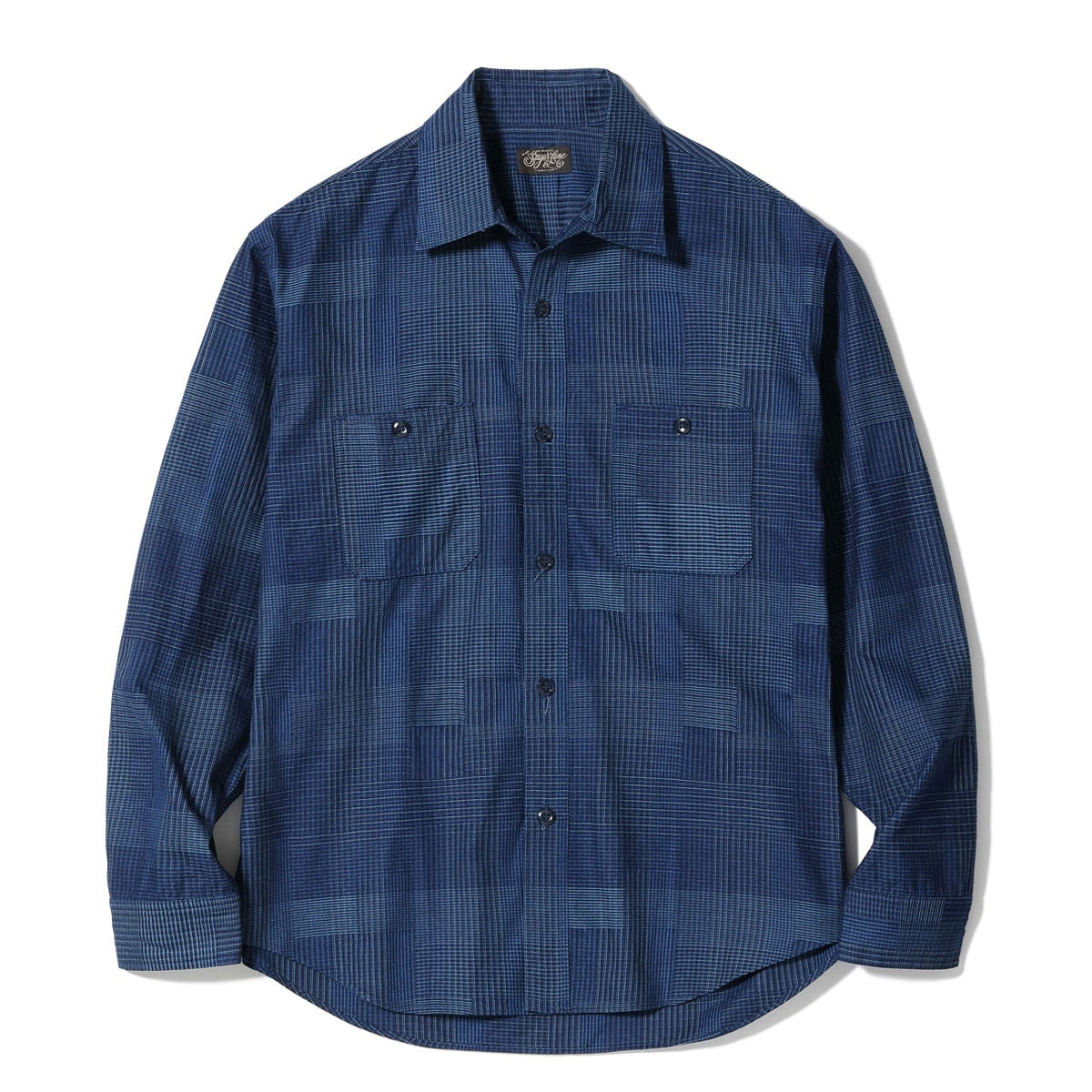 SC29588 Indigo Patchwork Work Shirt Navy