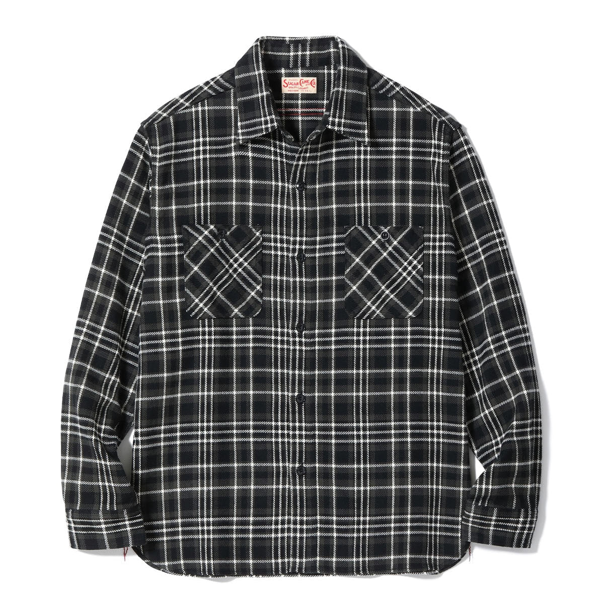 SC29559 Twill Check Work Shirt Black