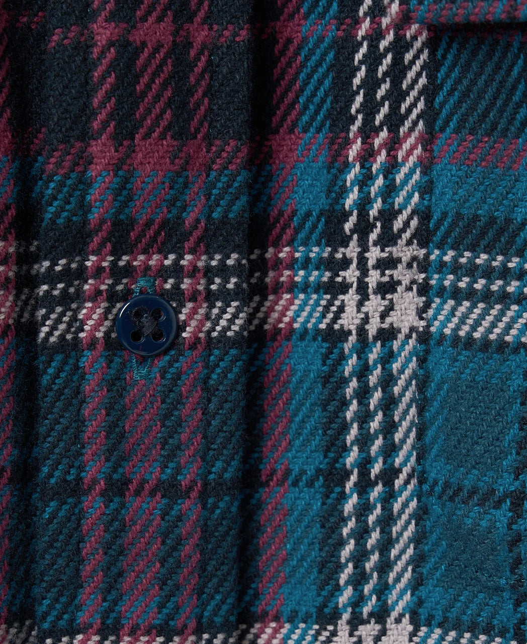 Heavy Twill Cotton CPO Shirt Dark Blue Plaid