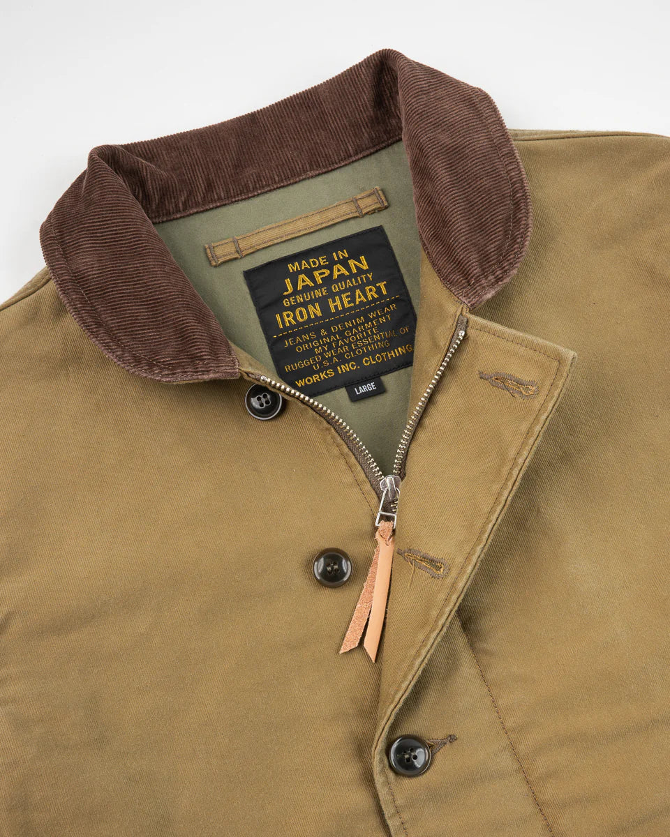 IHM-48-KHA 12oz Whipcord Lightweight N1 Deck Jacket - Khaki