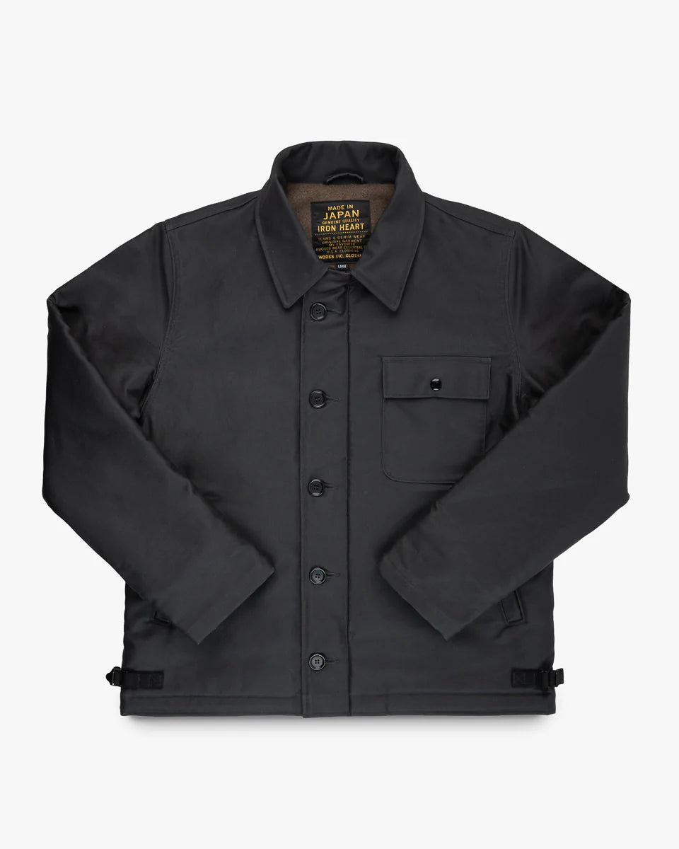 IHM-45-BLK Oiled Whipcord A2 Deck Jacket Black