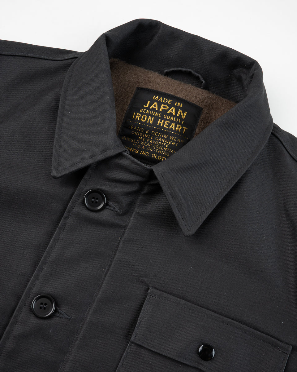 IHM-45-BLK Oiled Whipcord A2 Deck Jacket Black