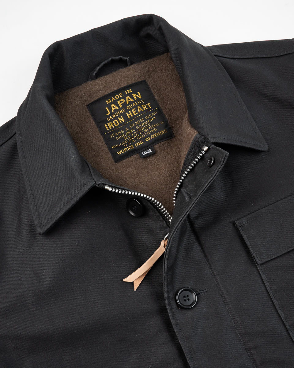 IHM-45-BLK Oiled Whipcord A2 Deck Jacket Black