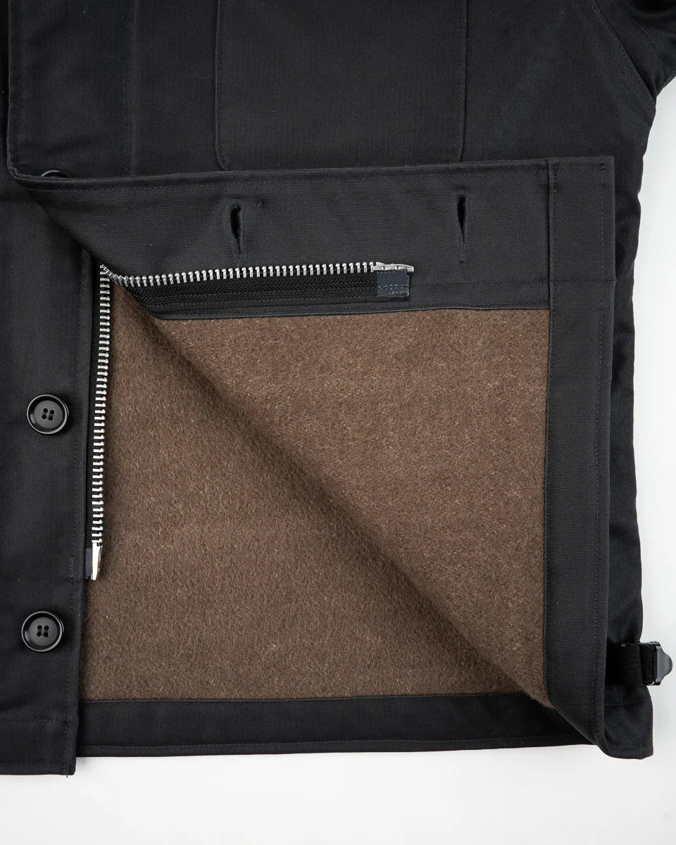 IHM-45-BLK Oiled Whipcord A2 Deck Jacket Black