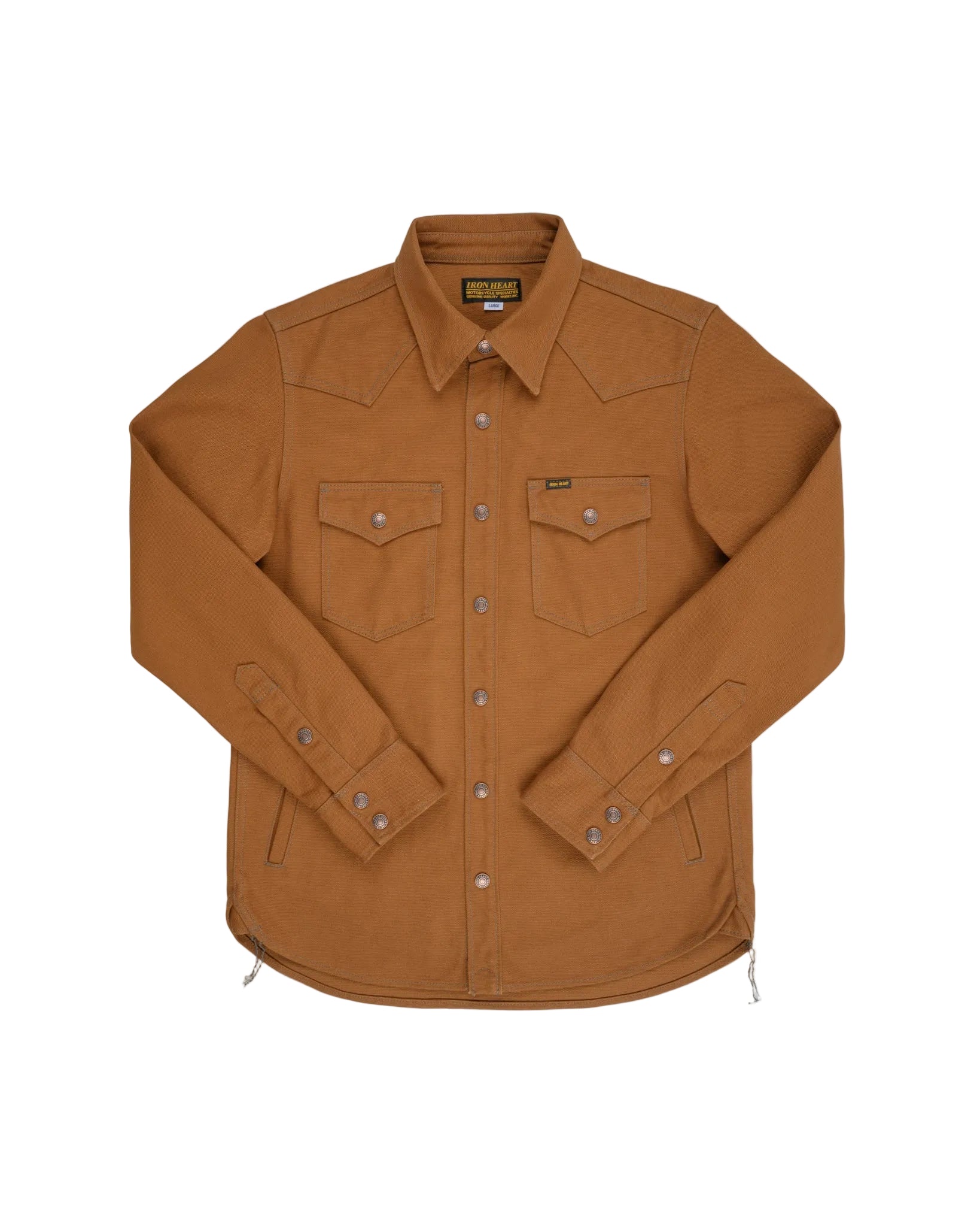Brown shirt with a collar on a white background