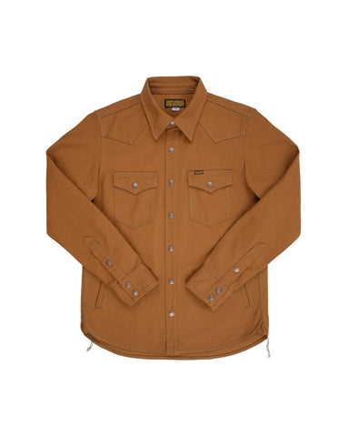 Brown shirt with a collar on a white background