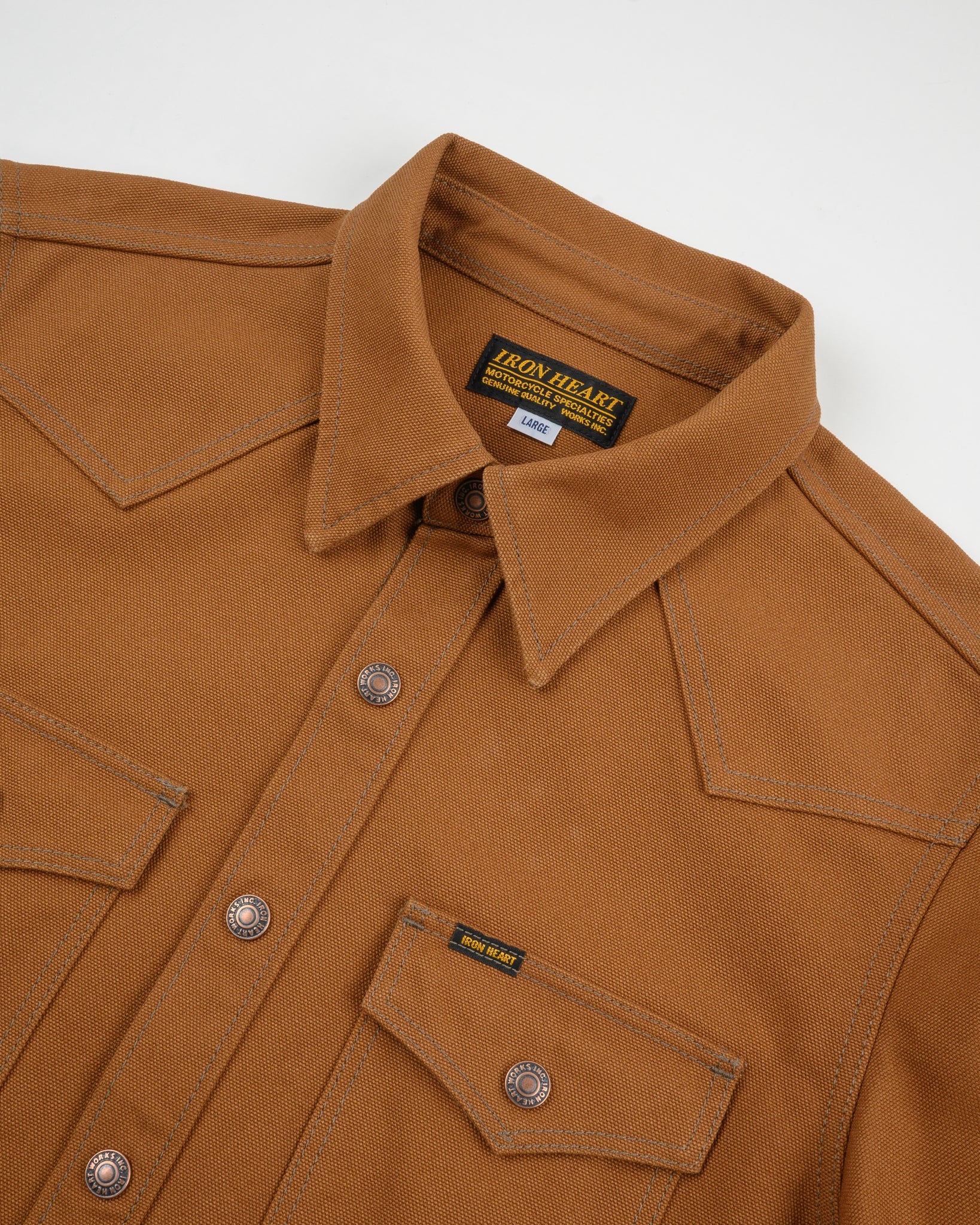 IHSH-422-BRN 17oz Cotton Duck CPO Shirt Brown
