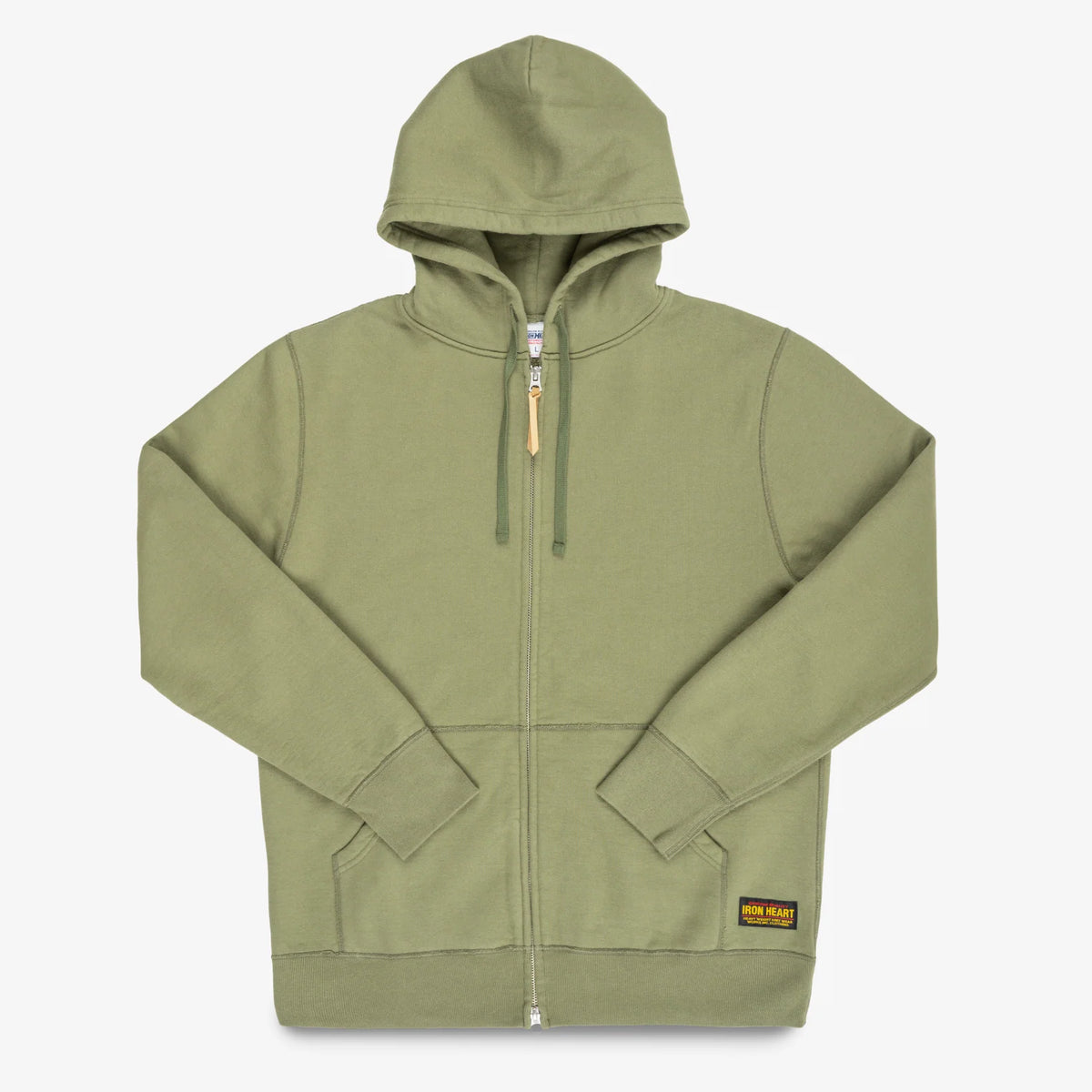 IHSW-10-OLV 14oz Ultra Heavy Loopwheel Cotton Zip Hoodie