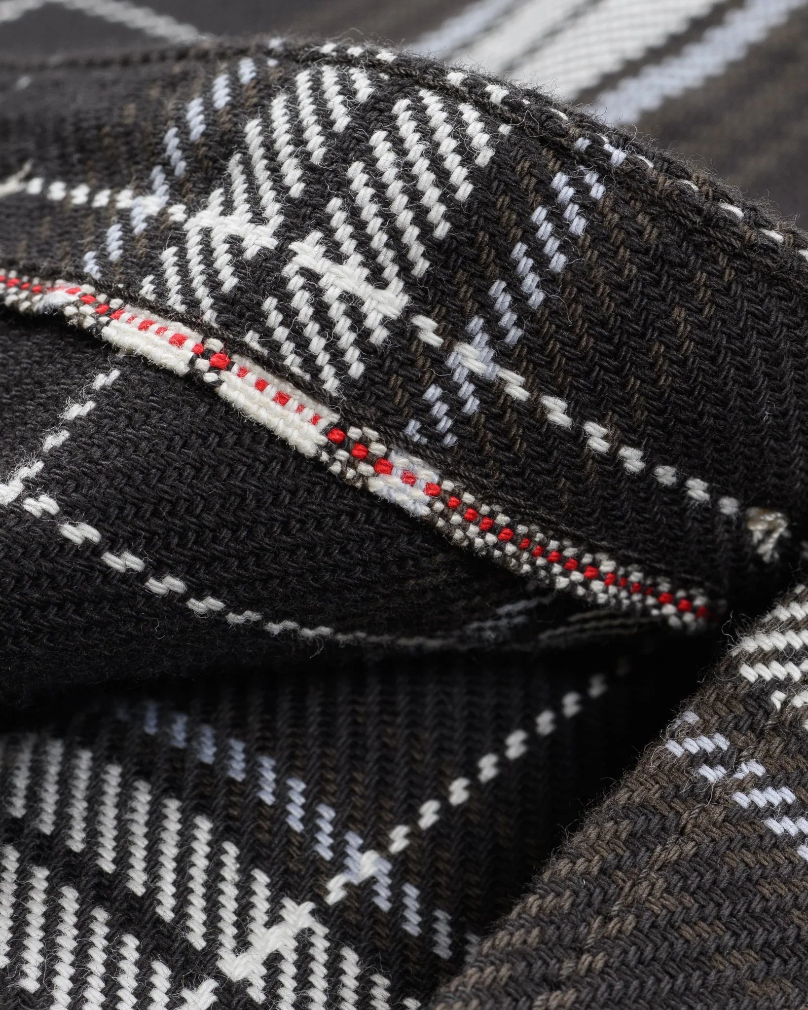 IHSH-441-BLK 9oz Selvedge Flannel Check Work Shirt - Black