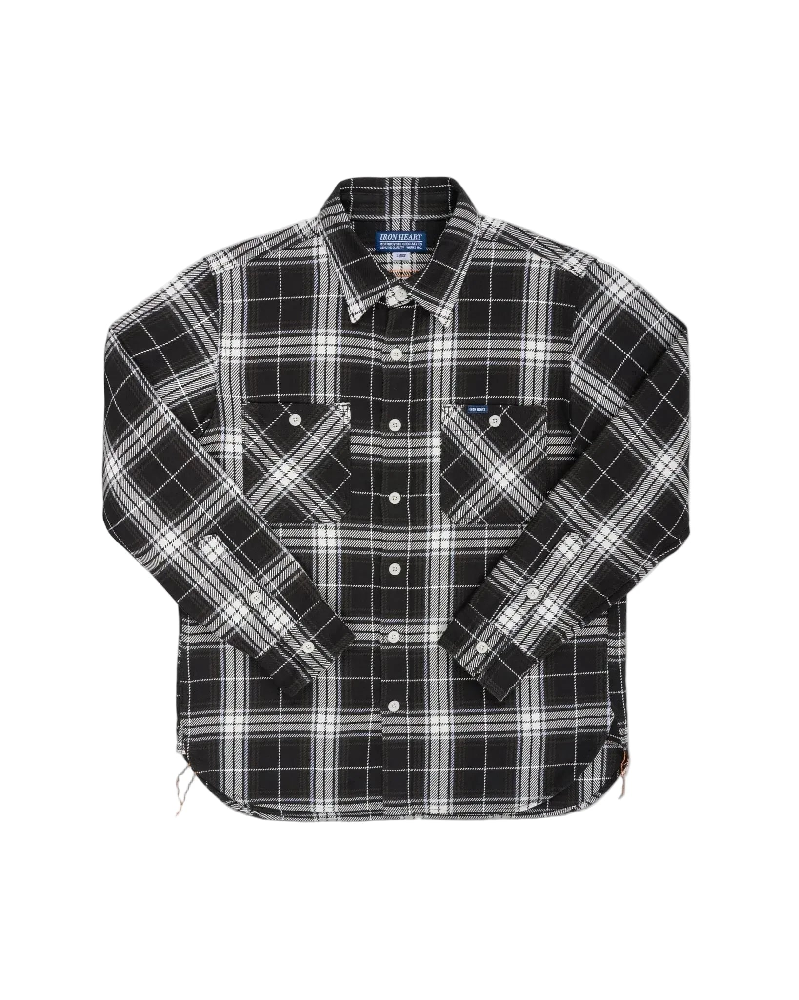 Black and white plaid shirt on a white background