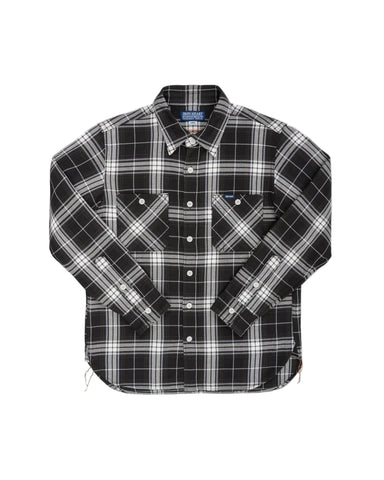 Black and white plaid shirt on a white background