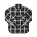 Black and white plaid shirt on a white background