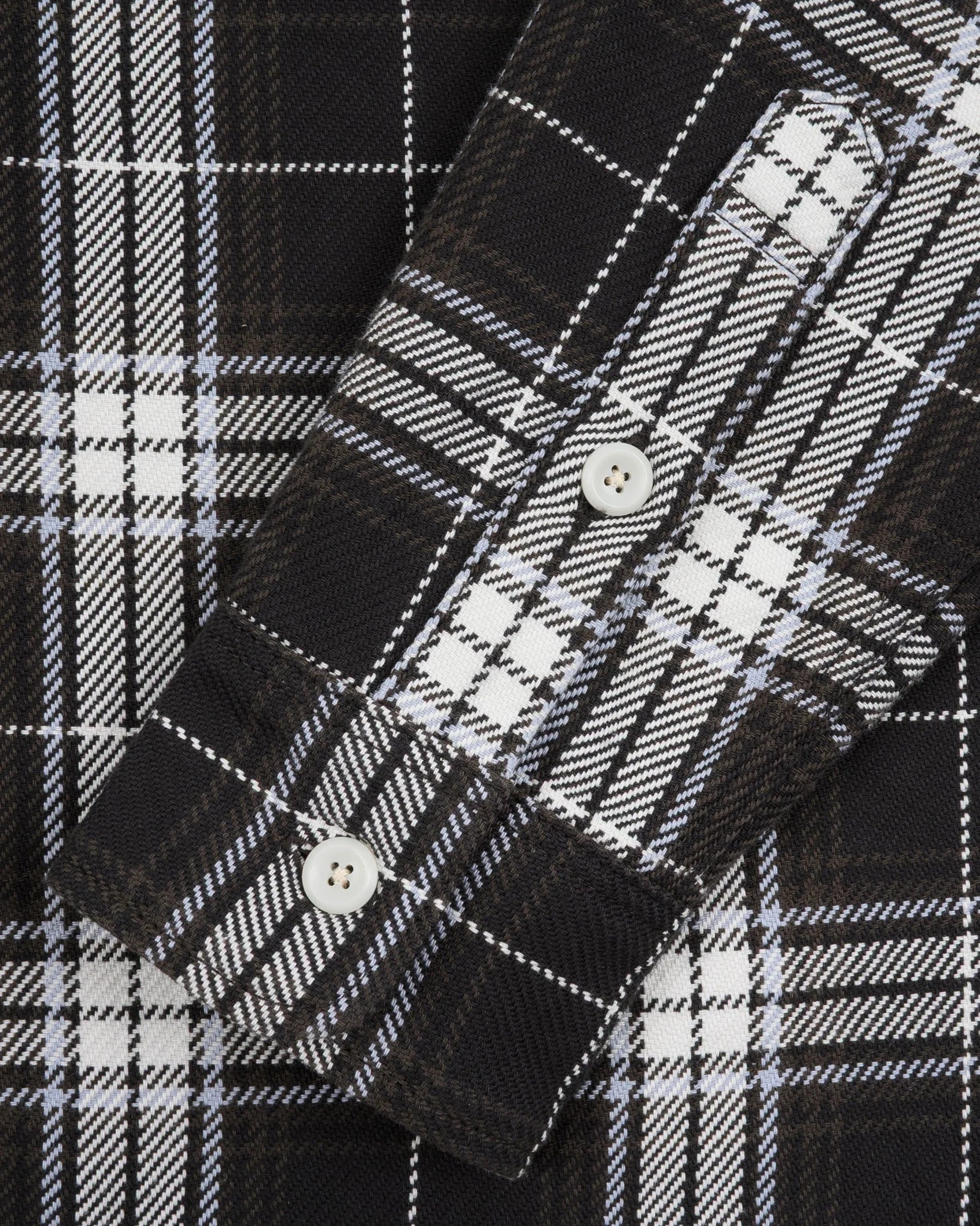 IHSH-441-BLK 9oz Selvedge Flannel Check Work Shirt - Black