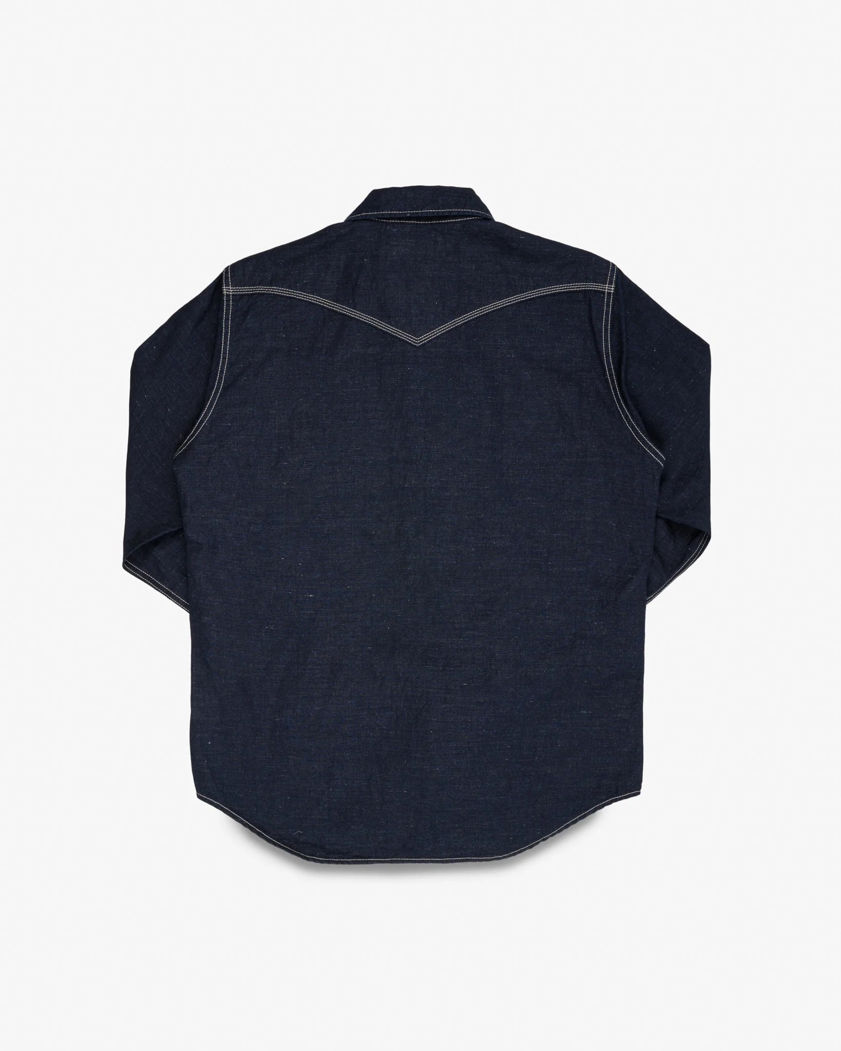 IHSH-444-IND 7oz Cotton Linen Chambray Western Shirt - Indigo