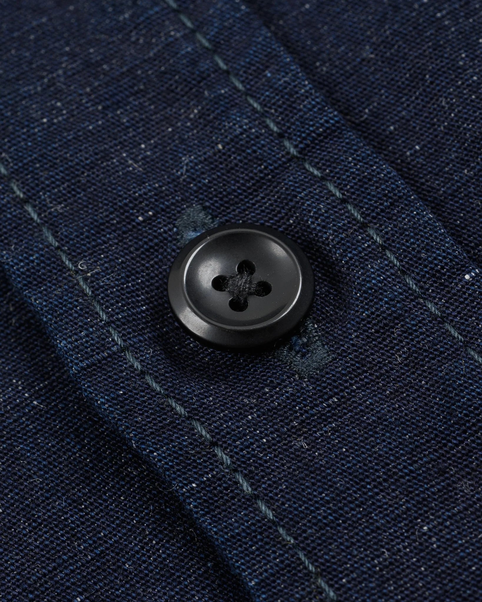 IHSH-443-IND 7oz Cotton Linen Chambray Work Shirt Indigo