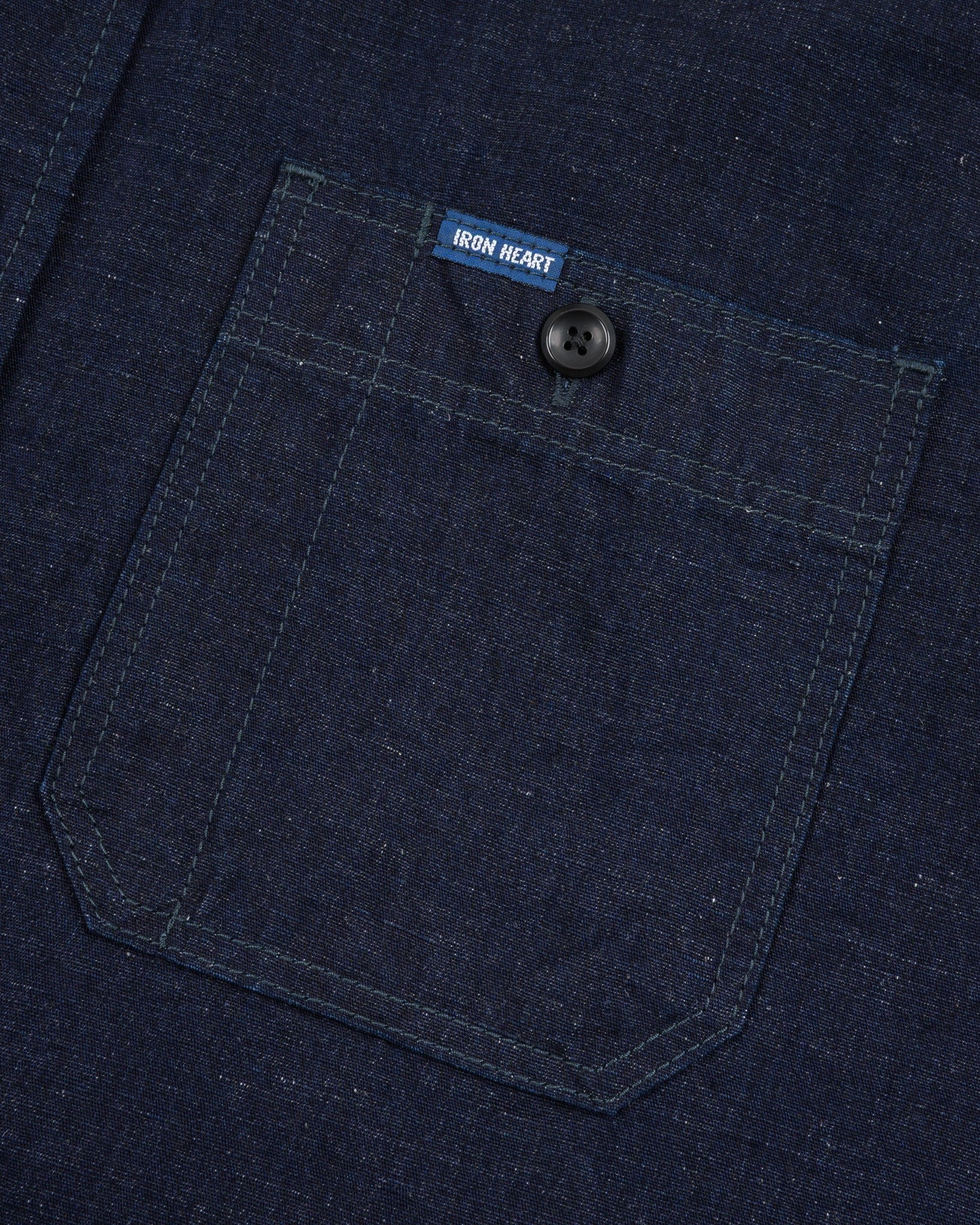 IHSH-443-IND 7oz Cotton Linen Chambray Work Shirt Indigo