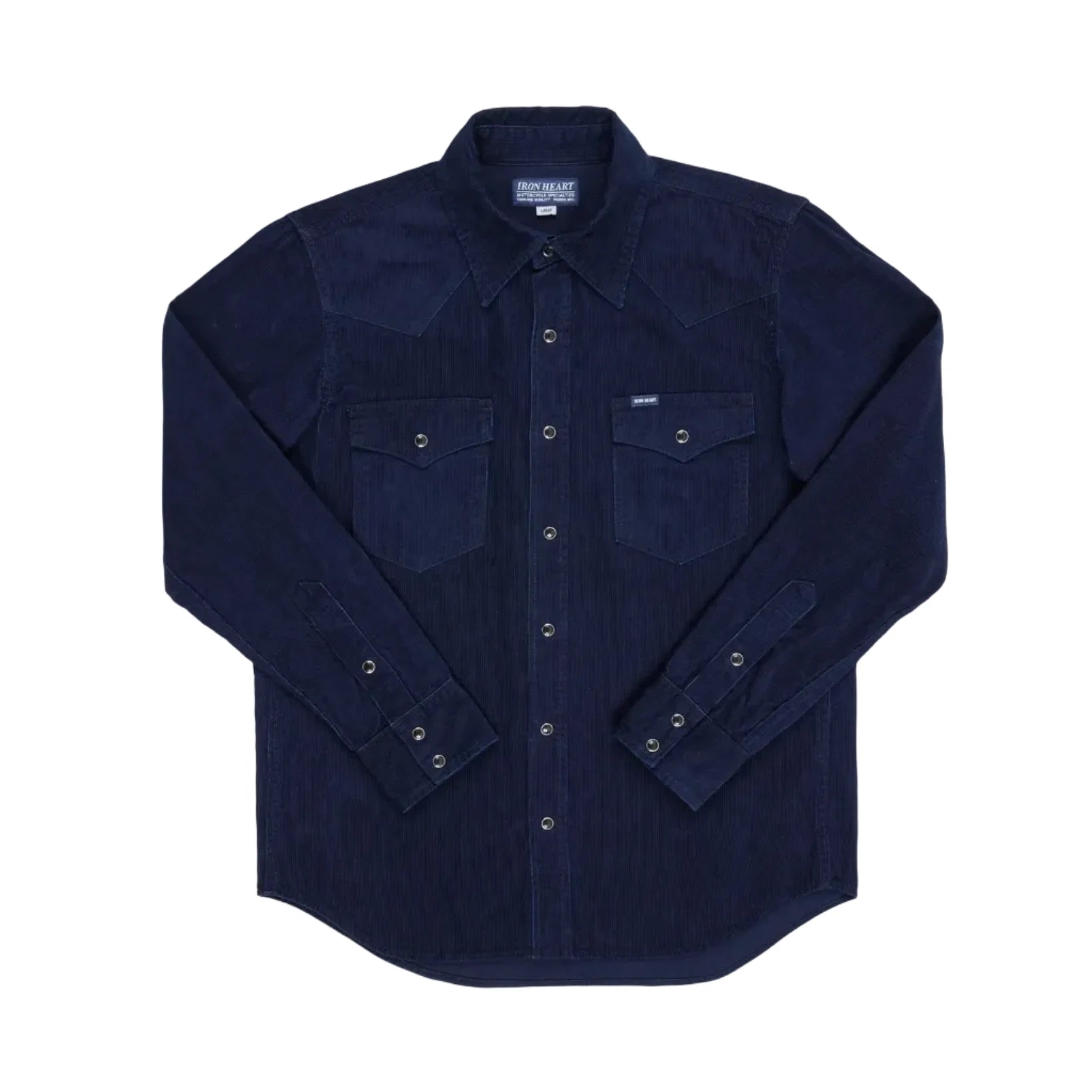 IHSH-438-IND 7.5oz Selvedge Corduroy Western Shirt - Indigo