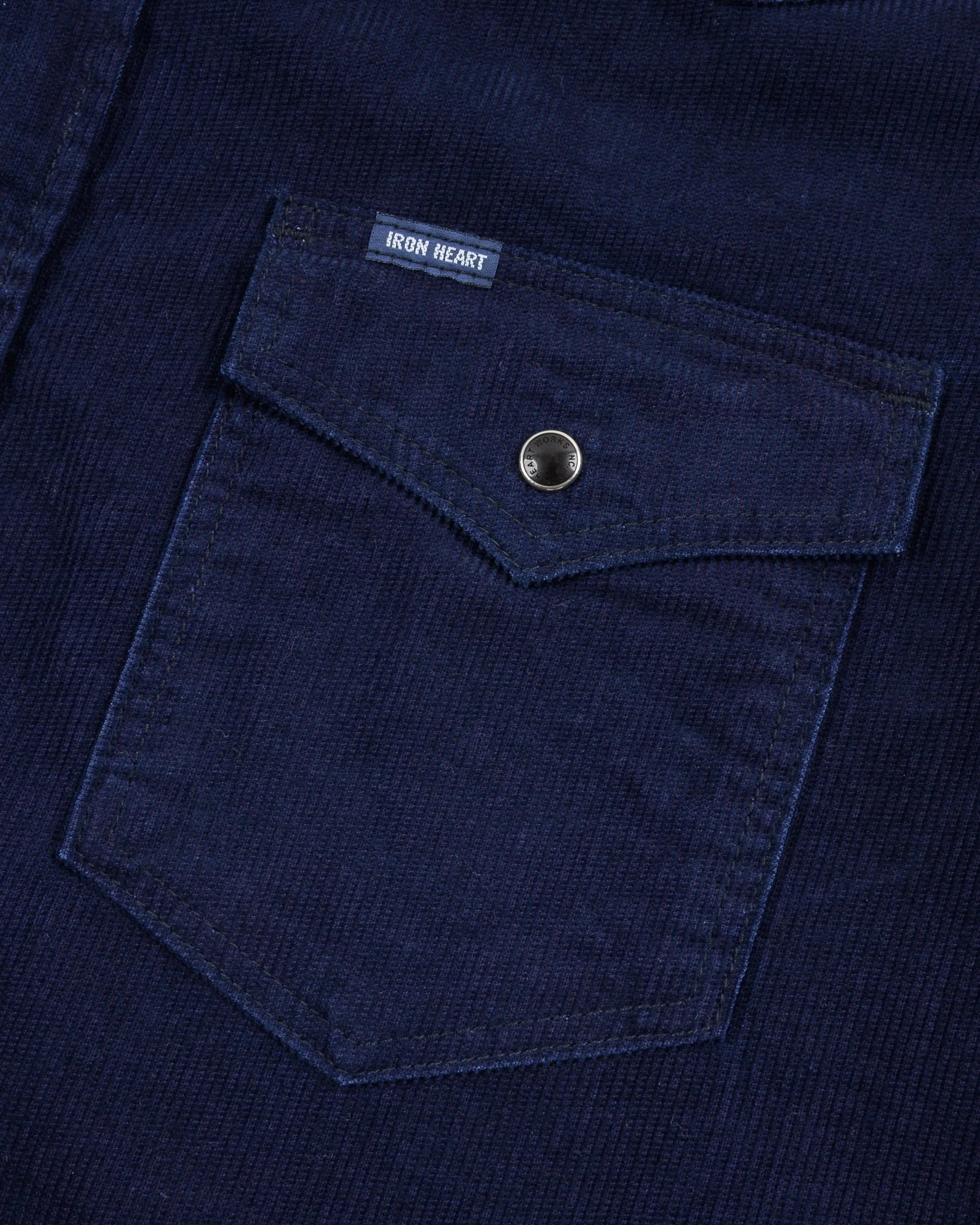 IHSH-438-IND 7.5oz Selvedge Corduroy Western Shirt - Indigo