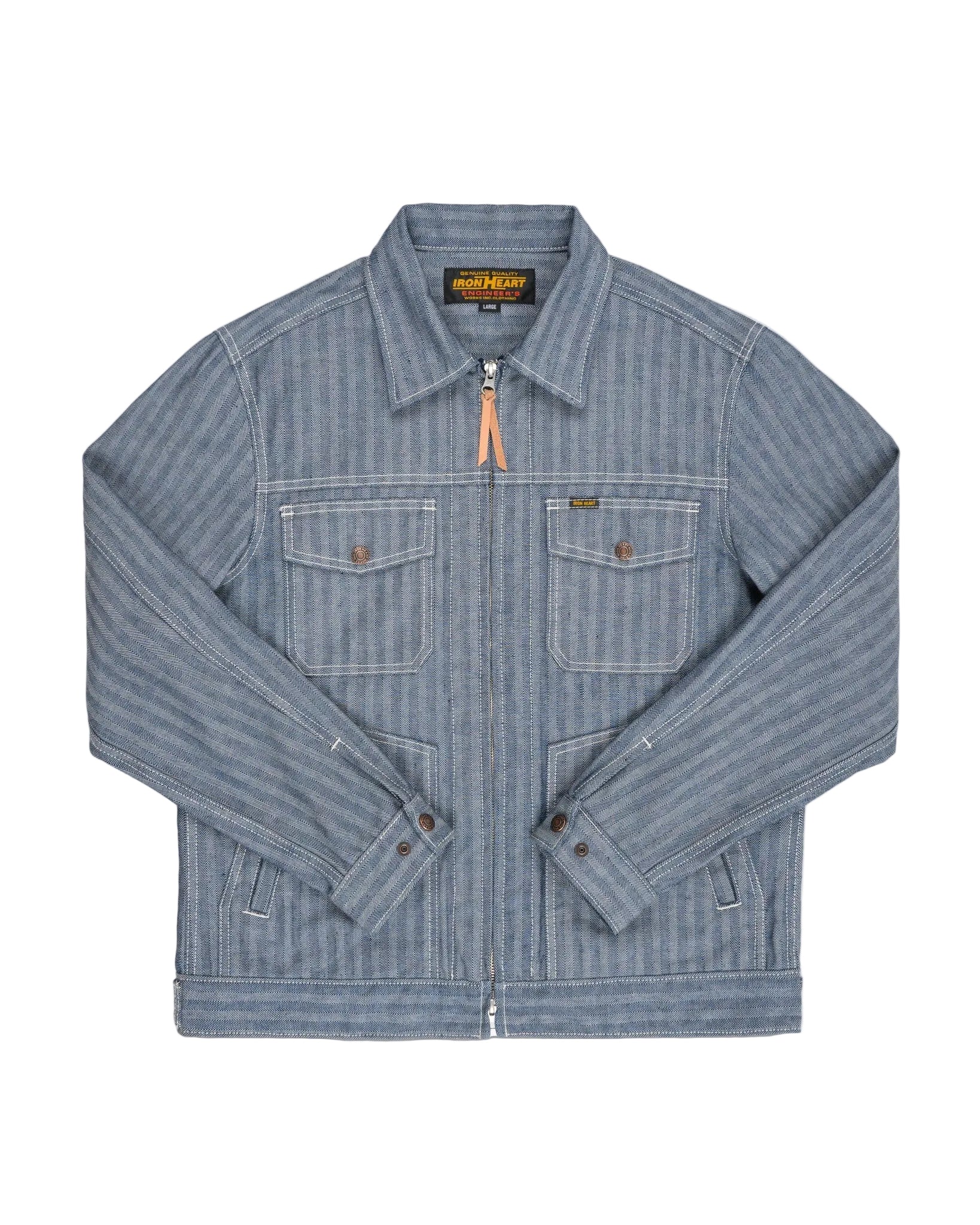 IHJ-164-BLU 10.5oz Herringbone Work Jacket Indigo