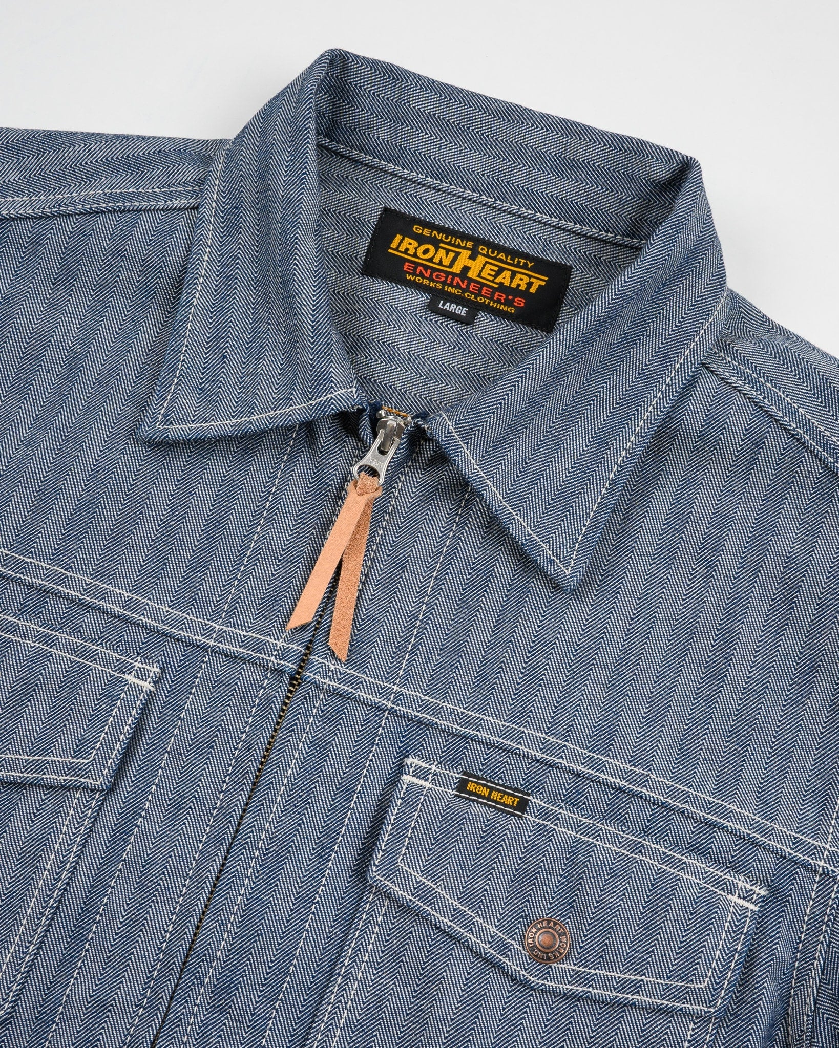 IHJ-164-BLU 10.5oz Herringbone Work Jacket Indigo