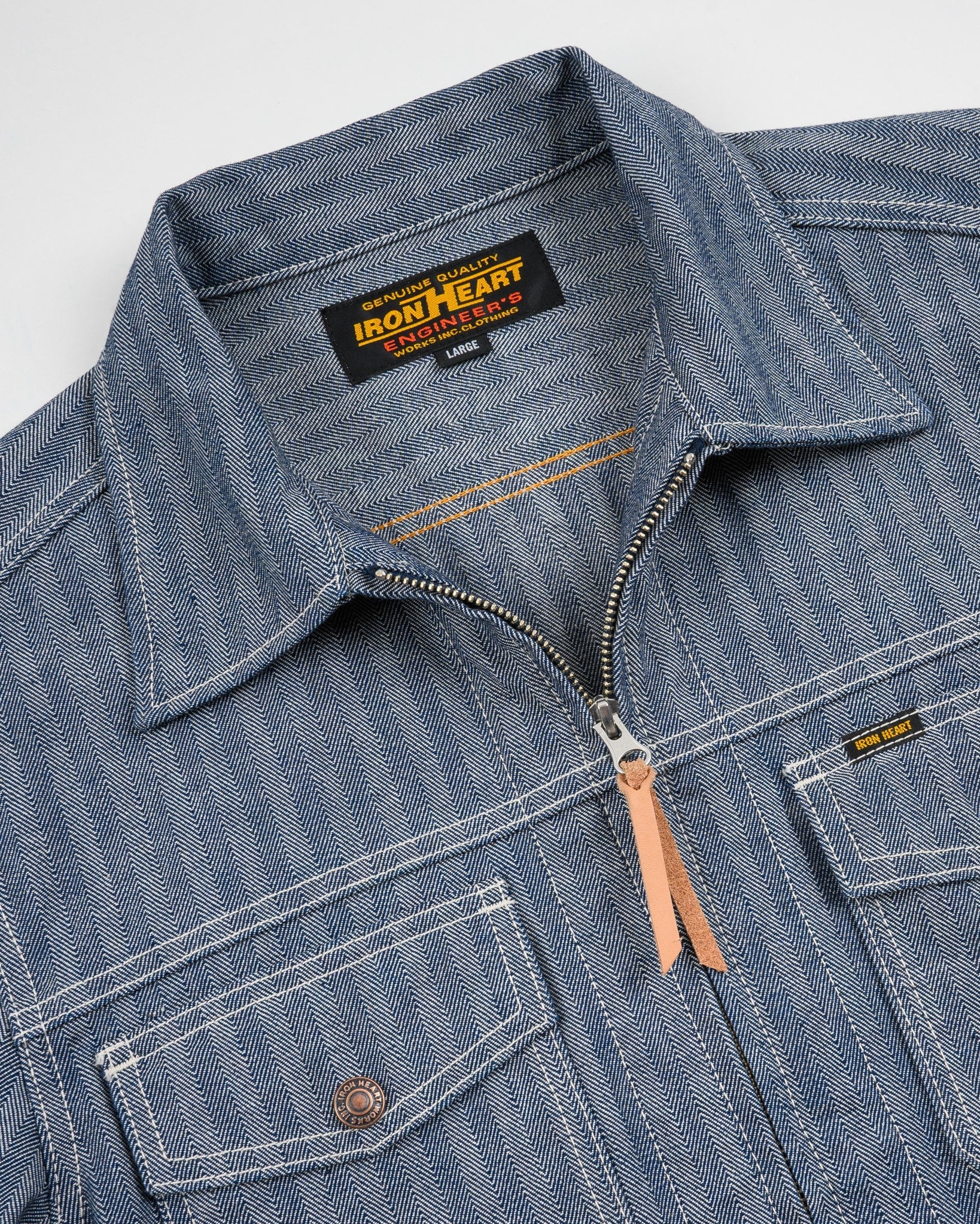 IHJ-164-BLU 10.5oz Herringbone Work Jacket Indigo