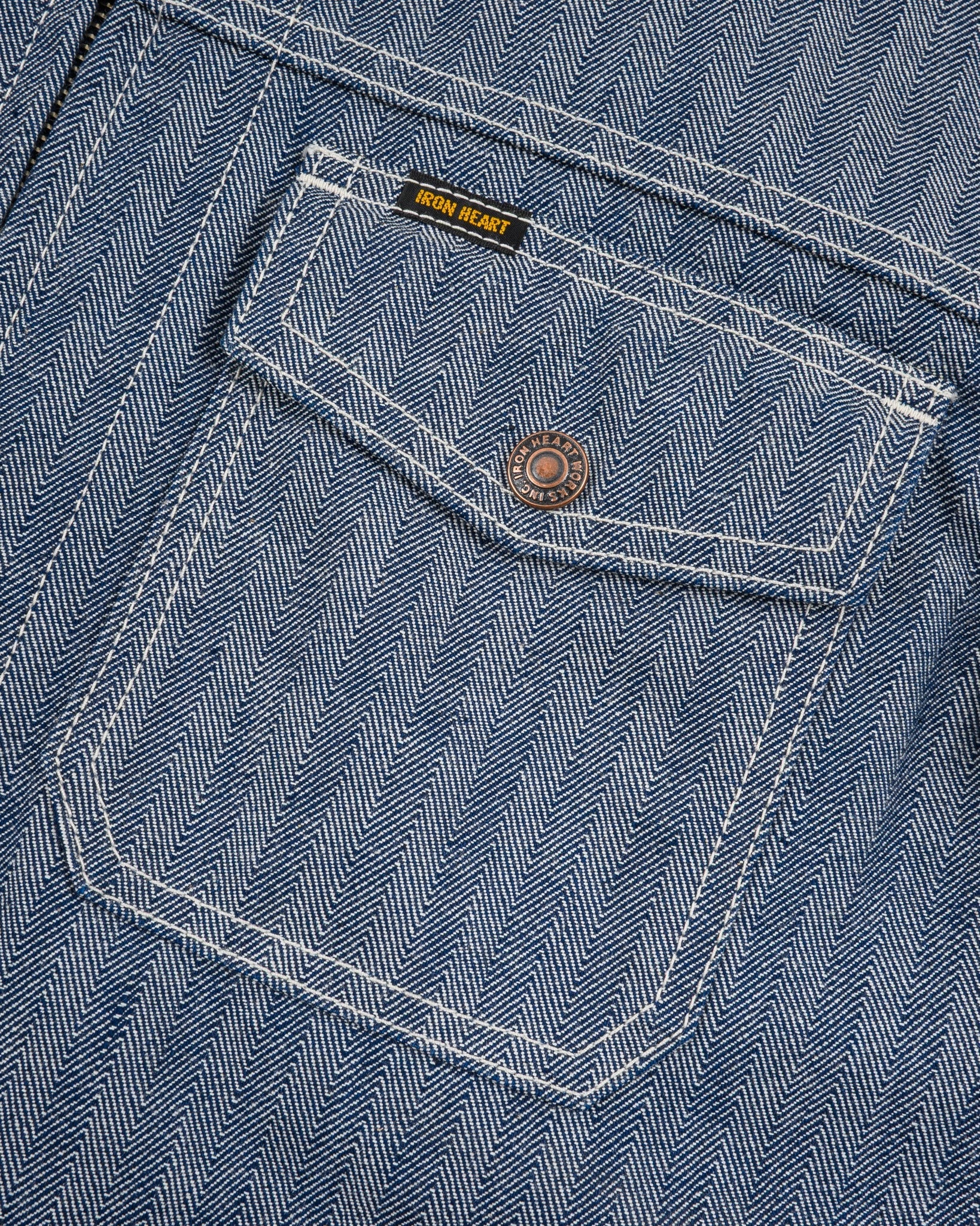 IHJ-164-BLU 10.5oz Herringbone Work Jacket Indigo