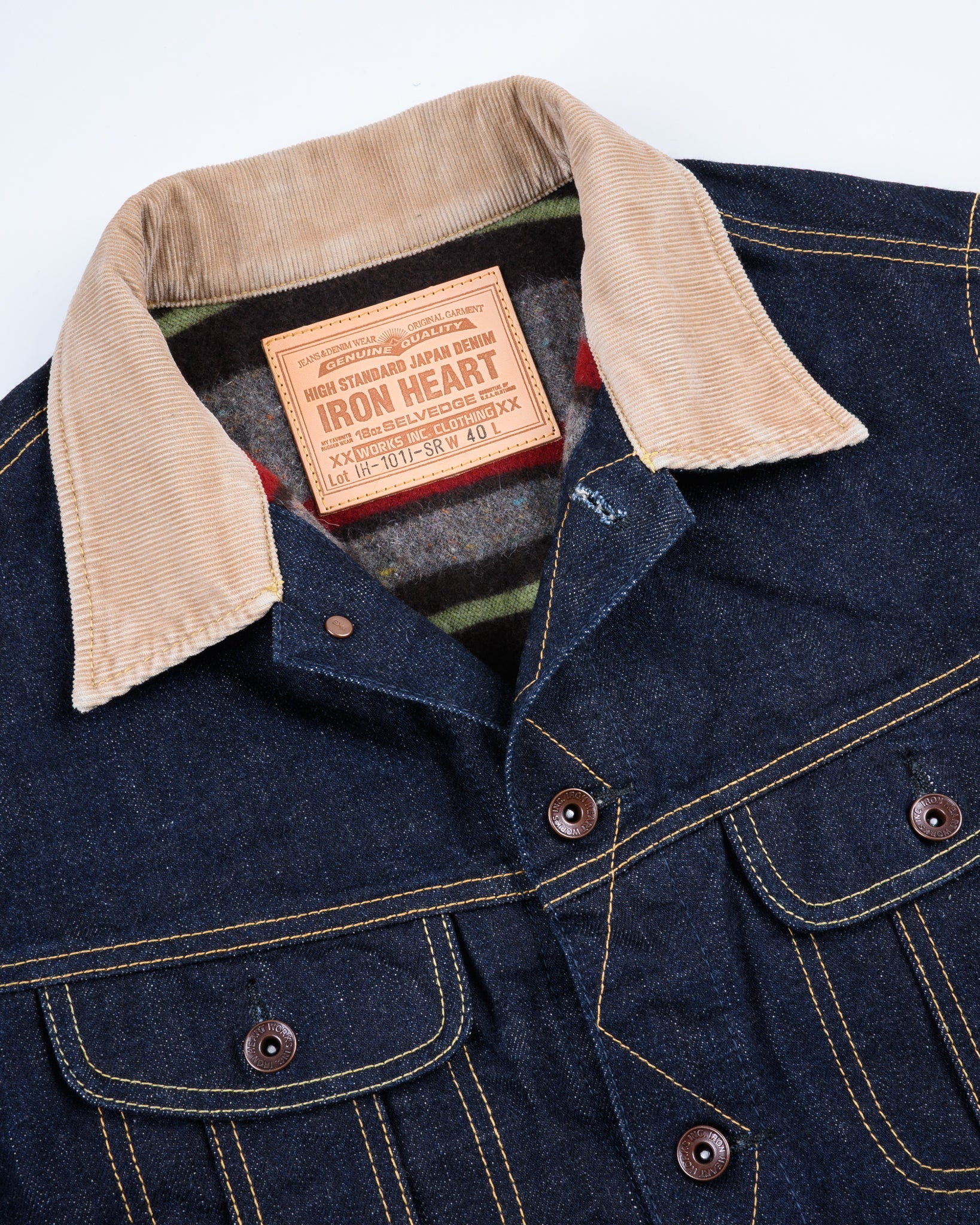 IH-101J-SR 18oz Selvedge Denim Storm Rider Indigo Jacket