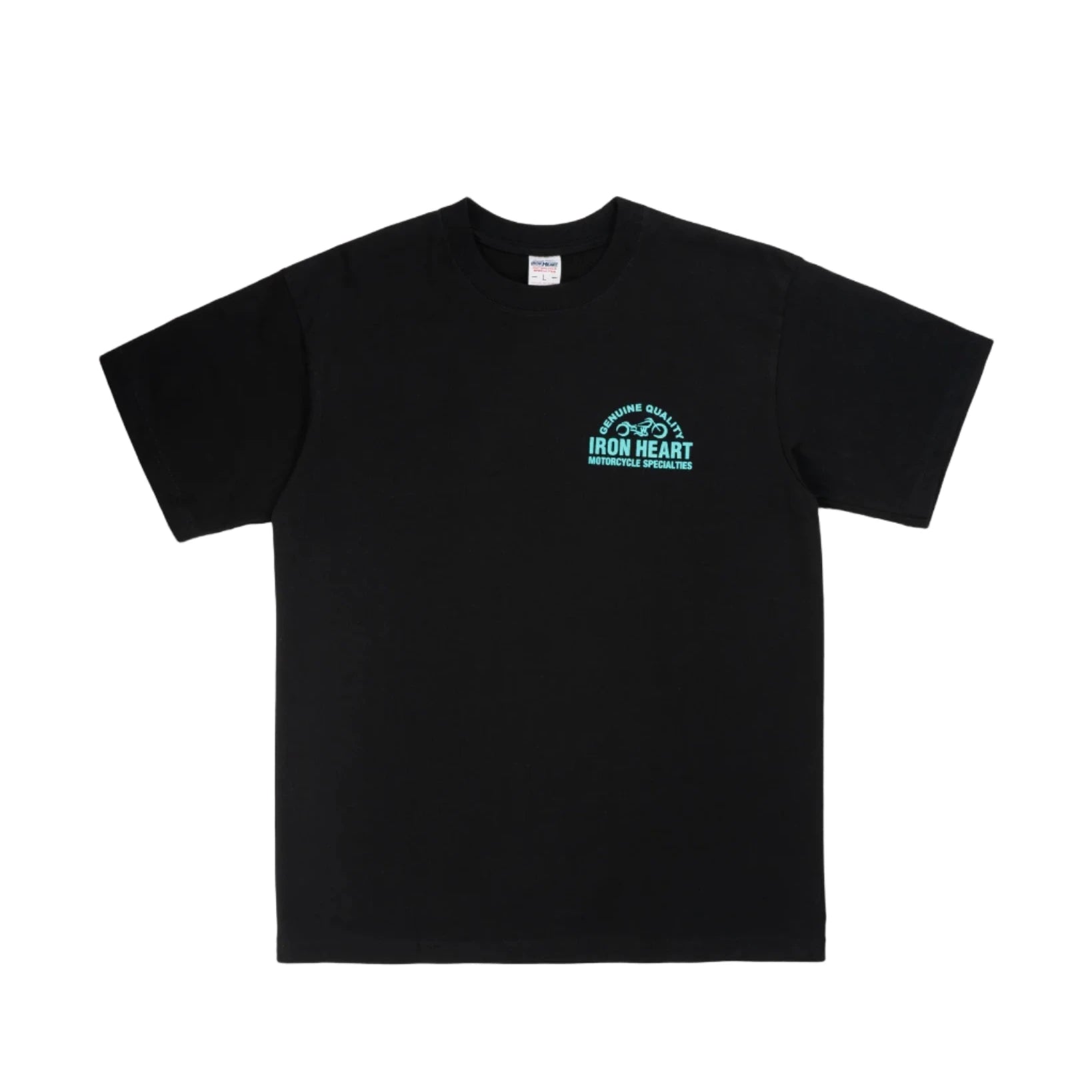 IHT-2504-BLK 7.5oz Printed Loopwheel Crew Neck T-Shirt - Black