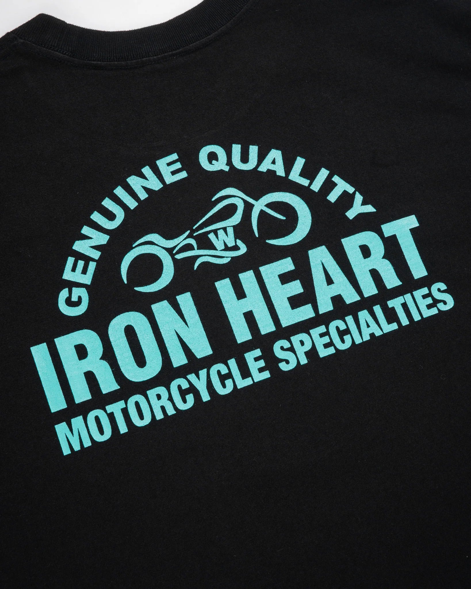 IHT-2504-BLK 7.5oz Printed Loopwheel Crew Neck T-Shirt - Black