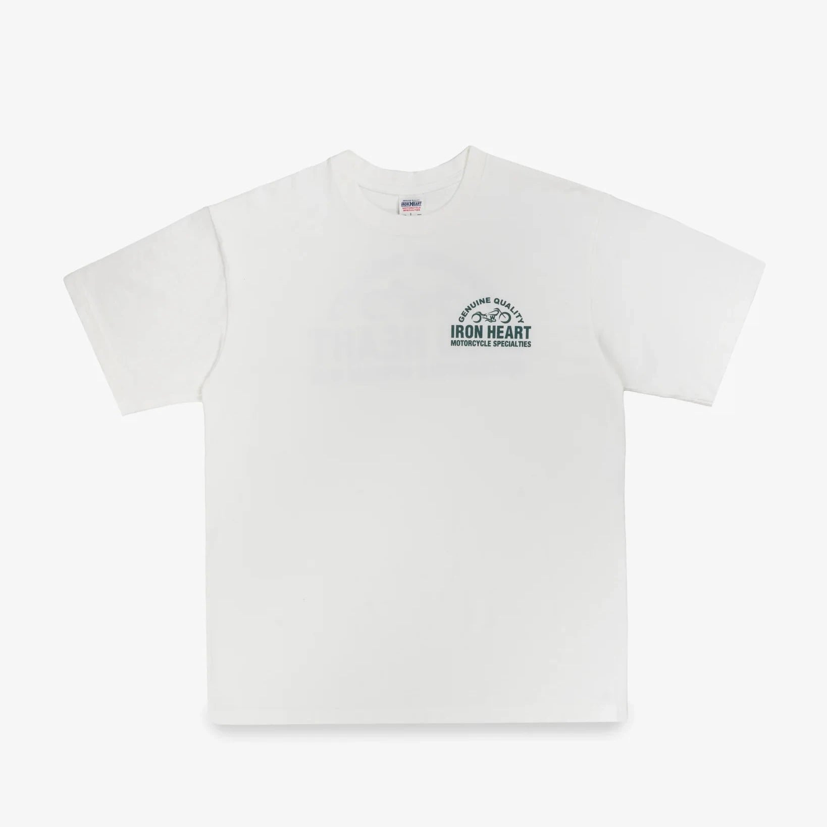 IHT-2504-WHT 7.5oz Printed Loopwheel Crew Neck T-Shirt - White