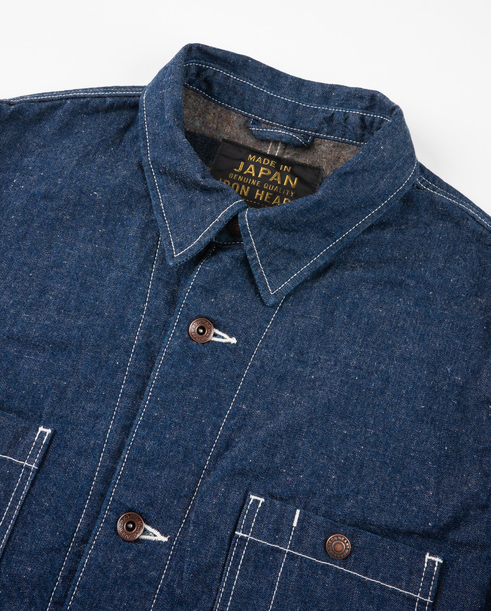 IHJ-149-IND 10oz Selvedge Denim Blanket Lined Chore Jacket Indigo