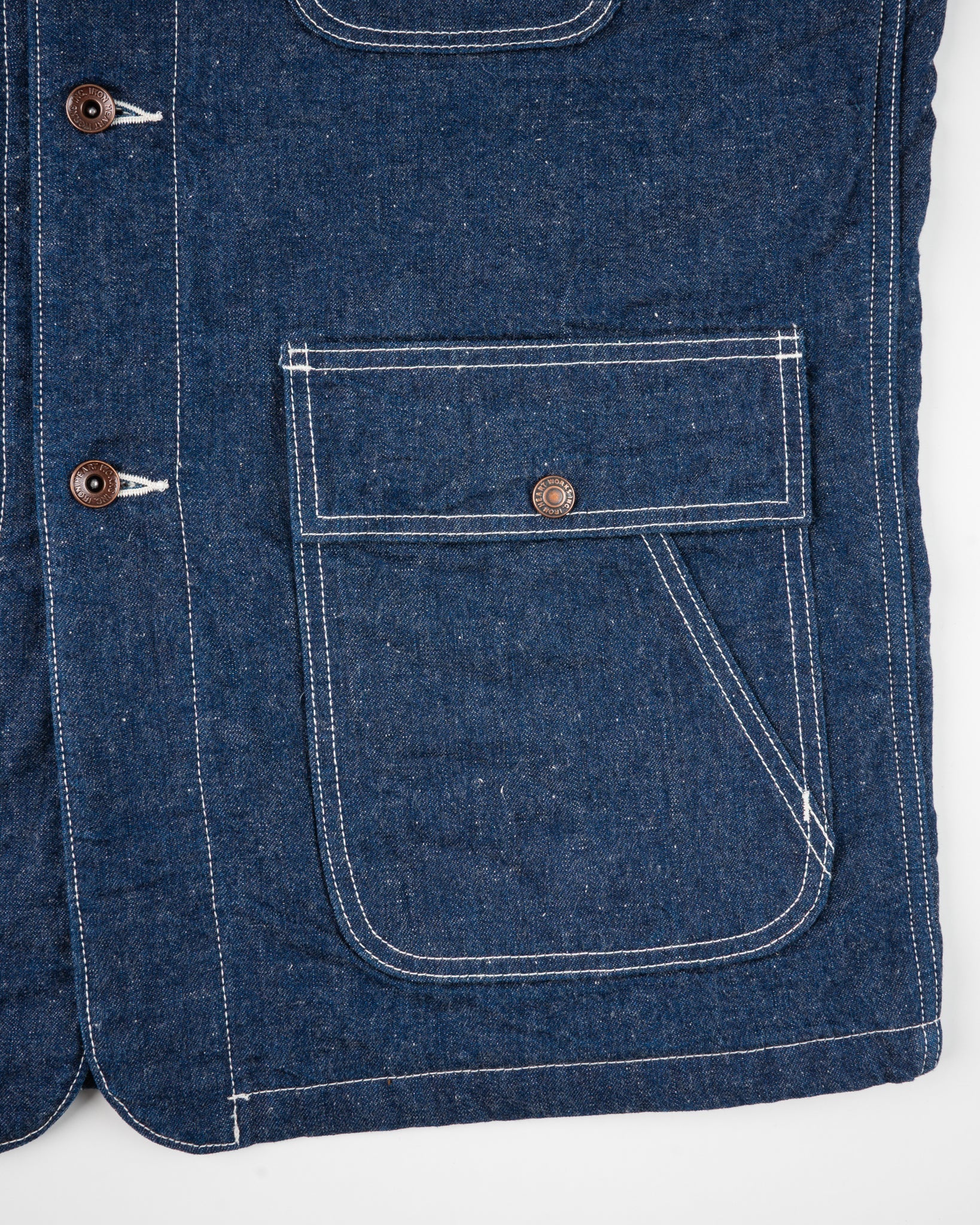IHJ-149-IND 10oz Selvedge Denim Blanket Lined Chore Jacket Indigo