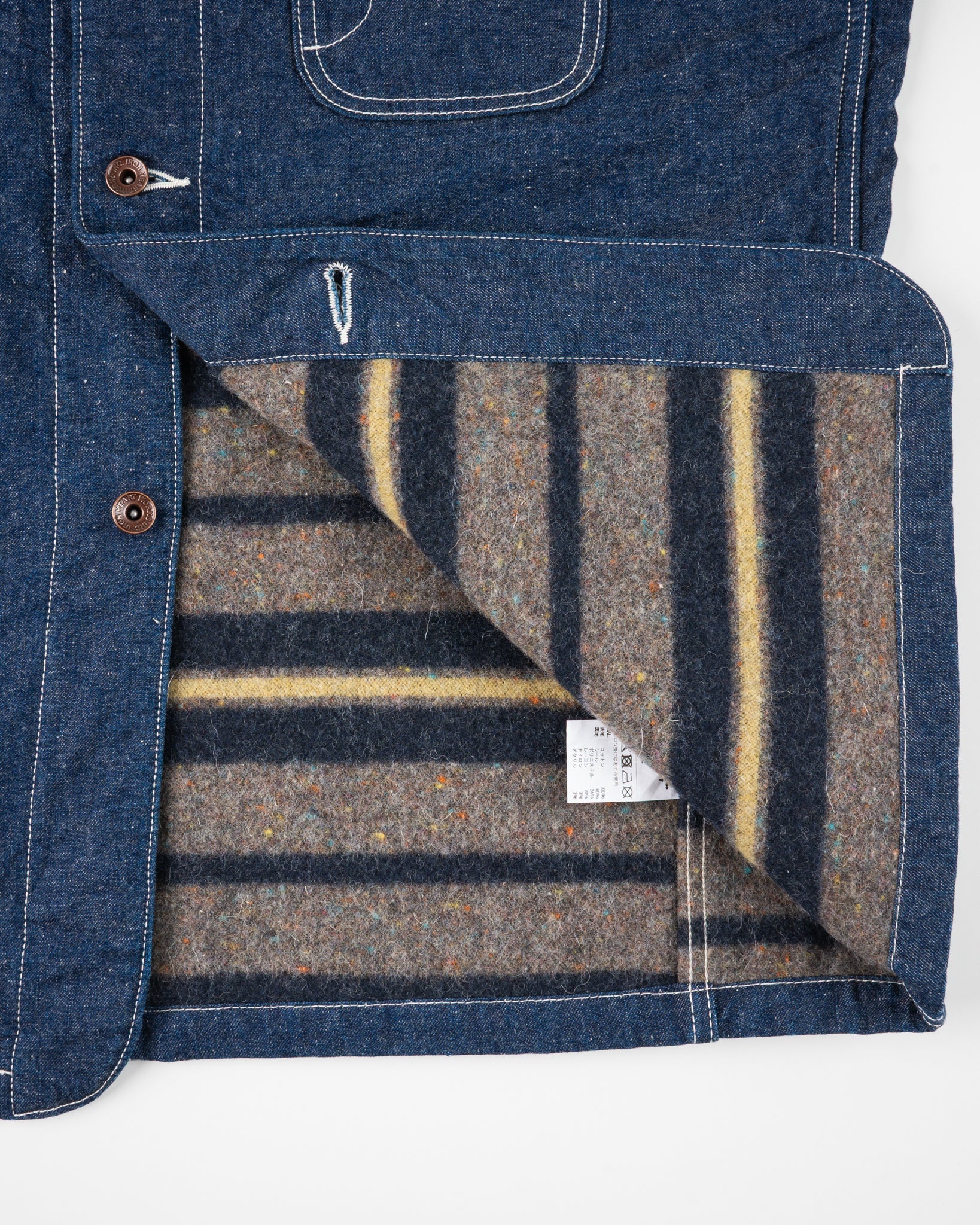 IHJ-149-IND 10oz Selvedge Denim Blanket Lined Chore Jacket Indigo
