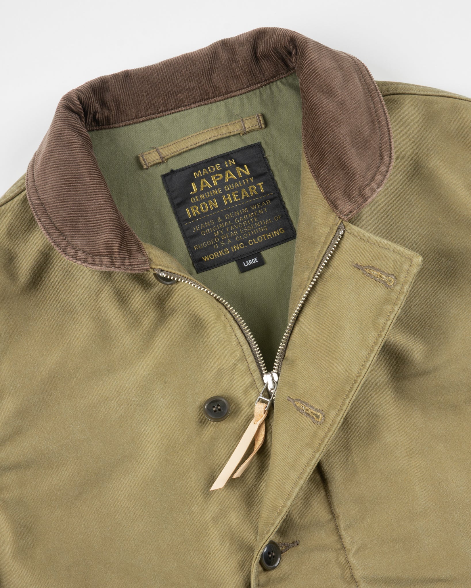 IHM-48-KHA 12oz Whipcord Lightweight N1 Deck Jacket - Khaki