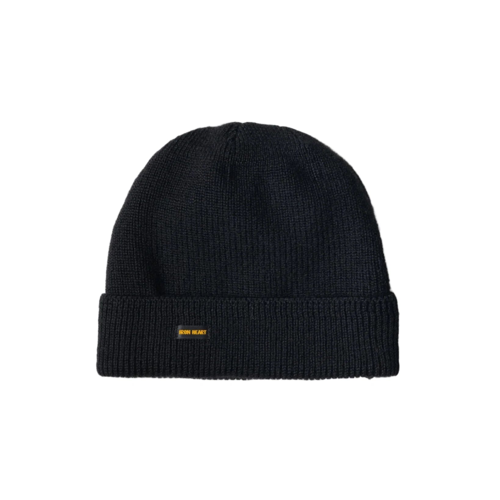 IHG-Wool 100% Wool Ribbed Beanie - Black