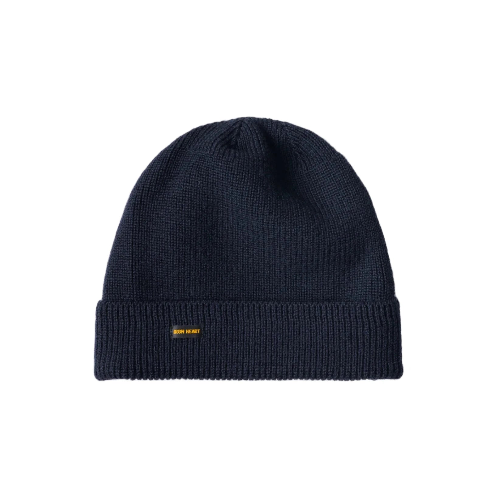 IHG-Wool 100% Wool Ribbed Beanie - Navy Blue