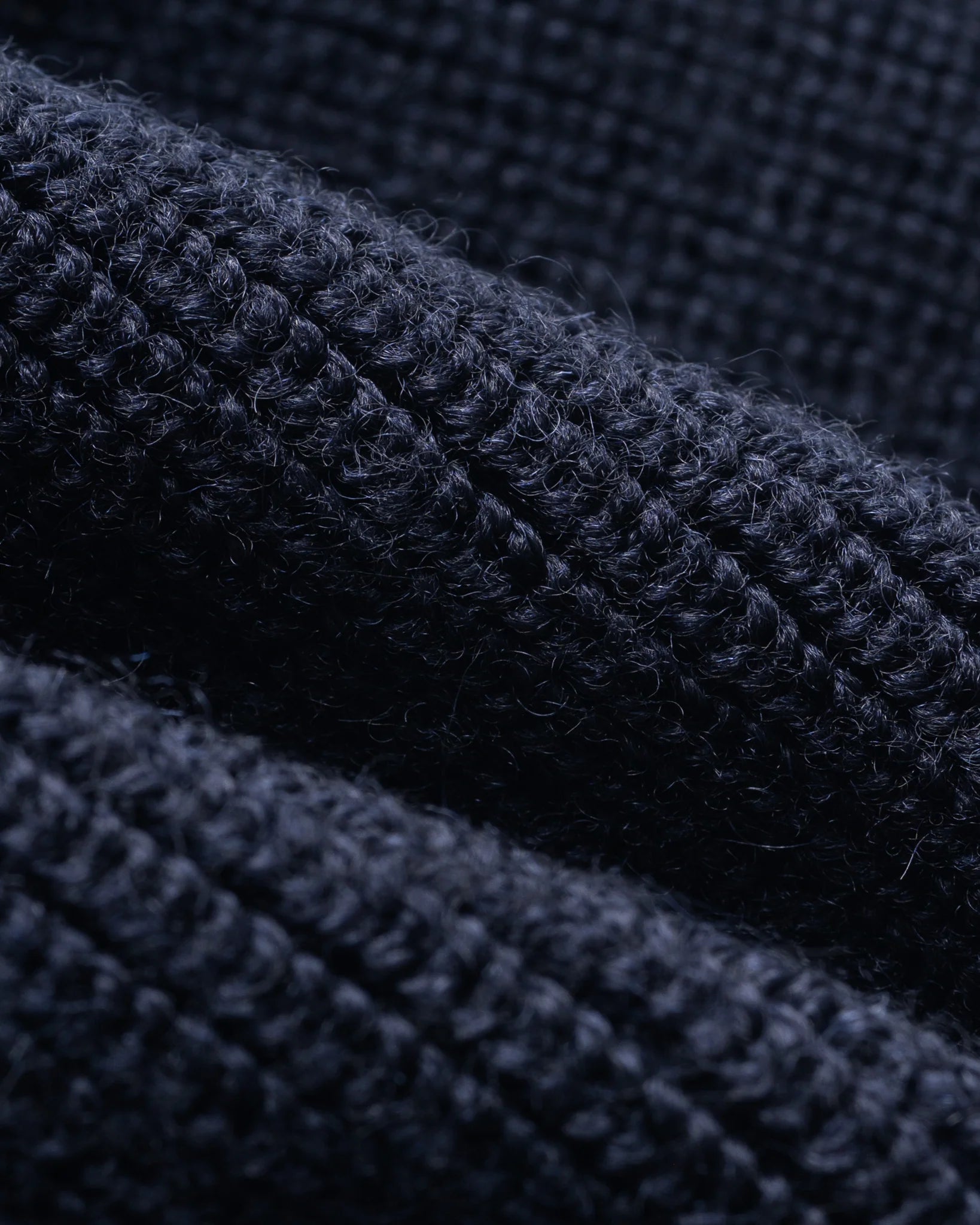IHG-Wool 100% Wool Ribbed Beanie - Navy Blue