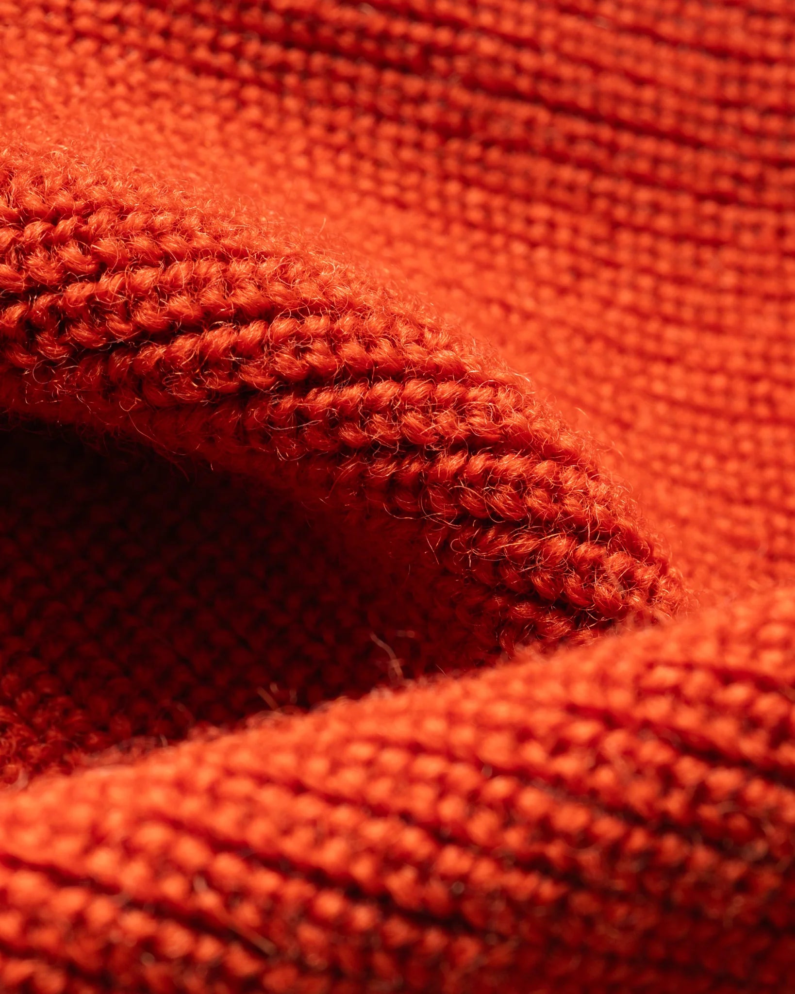 IHG-Wool 100% Wool Ribbed Beanie - Orange
