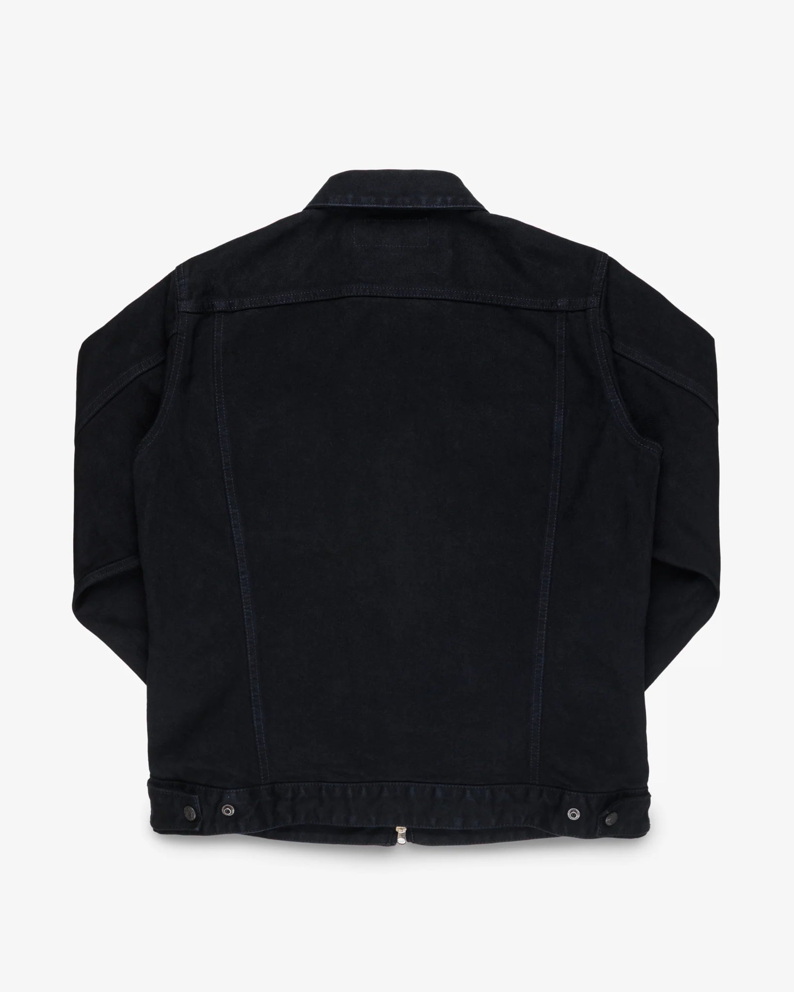 IHJ-123-OD 14oz Broken Twill Selvedge Denim Work Jacket Indigo Overdyed Black